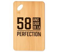 Planche à découper 58 ans lage de la perfection - Plateau Apéro en Bambou Cadeau Original Cuisine Barbecue