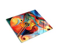 Planche à découper 60x52 cm Verre Imperméable Symétrique Avec Impression Bords Polis Aspect Artistique Rectangulaire Modernité Pieds Antidérapants - Musique