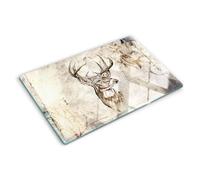 Planche à Découper 80x52 cm Avec Impression Décoration Résistant à la Chaleur Modernité Symétrique Contact Alimentaire Bords Polis Pieds Antidérapants - Cerf