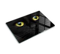 Planche à Découper 80x52 cm Bords Polis Pieds Antidérapants Décoration Contact Alimentaire Résistant à la Chaleur Symétrique Modernité Avec Impression - Yeux de chat