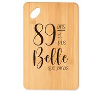 Planche à découper 89 ans et plus belle que jamais - Plateau Apéro en Bambou Cadeau Original Cuisine Barbecue