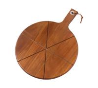Planche À Découper À Pizza - Palette À Pizza Ronde En Bois Avec 6 Rainures De Coupe Et Poignée, Cuisson De Cuisine, Four Et Planche De Service Pour La Maison, La Charcuterie, La Viande, Le Fromage