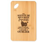 Planche à Découper Agente de Sécurité Formidable | Plateau Apéro Bambou Gravé 30 × 20 cm | Cuisine Barbecue Apéritif | Idée Cadeau Vigile Crémaillère Noël