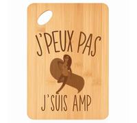 Planche à découper AMP aide médico-psychologique J'peux pas - Plateau Apéro en Bambou Cadeau Gravé Collègue Femme Métier Cuisine Barbecue