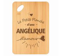Planche à découper Angélique d'Amour - Plateau Apéro en Bambou Cadeau Gravé pour Femme Cuisine Barbecue