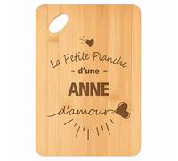Planche à découper Anne d'Amour - Plateau Apéro en Bambou Cadeau Gravé pour Femme Cuisine Barbecue
