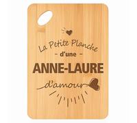 Planche à découper Anne-Laure d'Amour - Plateau Apéro en Bambou Cadeau Gravé pour Femme Cuisine Barbecue
