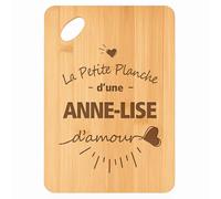 Planche à découper Anne-Lise d'Amour - Plateau Apéro en Bambou Cadeau Gravé pour Femme Cuisine Barbecue