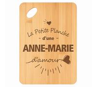 Planche à découper Anne-Marie d'Amour - Plateau Apéro en Bambou Cadeau Gravé pour Femme Cuisine Barbecue