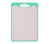 Planche à découper antibactérienne en acier inoxydable pour couper les légumes, les fruits, la viande, la cuisine, le camping, les fêtes, avec rainure anti-fuite et bord en silicone, 42 x 29 cm, verte