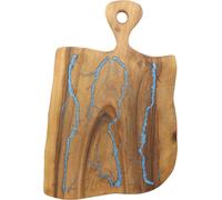 Planche À Découper Avec Figure De Lichtenberg En Bois De Noyer Avec Résine Bleue