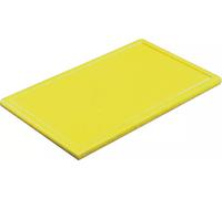 Planche à découper avec rainure, avec pieds, GN 1/2, hauteur 20 mm, jaune