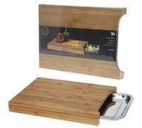 Planche à découper avec réservoir - 35 x 25 cm - Accessoire de cuisine Marron G