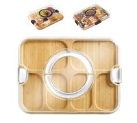 Planche À Découper - Bloc À Découper En Bambou Pour Cuisine | Plateau de Service et Rangement pour Viande Fruits Aliments Apéritif Maison Fête Intérieur Extérieur