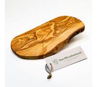 Planche à Découper Bois D'Olivier Coupe Naturelle avec Du Bord - 35cm