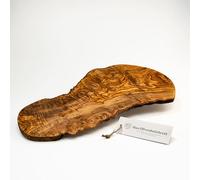 Planche à Découper Bois D'Olivier Coupe Naturelle avec Du Bord - 55cm