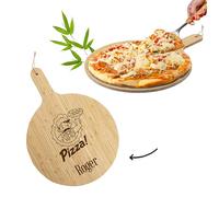 Planche a decouper bois personnalisée 100% BAMBOU - Pelle a pizza gravure sur bois pour prénoms, logo, citation… [ Planche à découper bambou ]