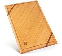 Planche a Decouper Bois Wellspring en Bambou - Grand Format (45x30 cm) - Planche à Découper Professionnelle de Luxe en Bois Biologique avec Rainure pour le Jus pour la Cuisine