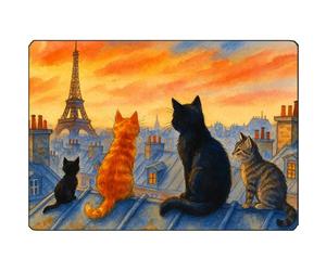 Planche à découper Chats sur les toits de Paris 28,5 x 20 cm