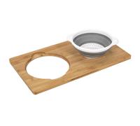 Cook Concept – Planche à découper – Passoire intégrée – Bambou – Marron et gris