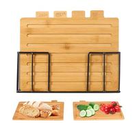Planche à découper de cuisine, 4 pièces accessoires de préparation de repas en bois, ensemble d'étagères en bois pour la nourriture, famille amis hommes femmes maison restaurant café appartement