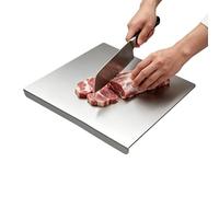 Planche à découper de cuisine en acier inoxydable, antidérapante, facile à nettoyer, planche à découper en acier inoxydable avec bord de comptoir, pour pétrir les aliments, la viande, les légumes, la