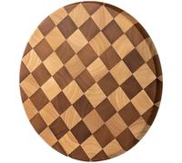 Planche à découper de cuisine en ébène et hévéa avec motif damier et caractéristiques ergonomiques pratiques (E)