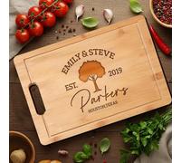 Planche à découper de cuisine personnalisée - Planche gravée personnalisée pour mariage, anniversaire, pendaison de crémaillère, Noël - Plateau à charcuterie pour famille ou couple