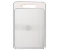 Planche à découper dégivrant, plateau de décongélation en alliage d’aluminium avec aiguiseur de couteaux intégré, planche à découper double face pour décongeler rapidement les (Kaki)