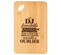 Planche à Découper DJ Formidable | Plateau Apéro Bambou Gravé 30 × 20 cm | Cuisine Barbecue Apéritif | Idée Cadeau Disc Jockey Crémaillère Noël
