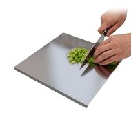 Planche à découper double face antidérapante en acier inoxydable pour légumes, fruits, préparation de repas, maison, restaurant, comptoir, camping