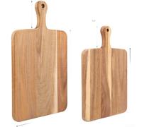 Planche à découper double face en bois d'acacia pour hacher et servir dans la cuisine, fabriquée avec des matériaux naturels pour un usage quotidien fiable (30 x 21 x 1,5 cm)