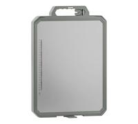 Planche à découper double face | Planche à découper en acier inoxydable avec poignée et bord en silicone épais, aiguiseur de couteau, à jus, règle graduée, planches à découper en métal pour