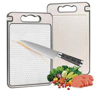 Planche à Découper Double Face, Planche à Découper Inox, Conception Robuste Et Durable De La Maille Anti-Rayures, Manipulation Séparée Des Légumes Et De La Viande, Lavable Au Lave-Vaisselle.