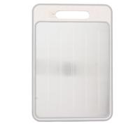Planche à découper double face pour la cuisine, plaque de décongélation rapide en alliage d'aluminium, planche à découper multifonctionnelle avec aiguiseur de couteaux pour la (Kaki)