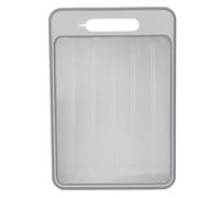 Planche à découper double face pour la cuisine, plaque de décongélation rapide en alliage d'aluminium, planche à découper multifonctionnelle avec aiguiseur de couteaux pour la (Grise)