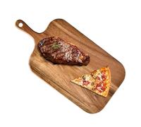 Planche à découper double face utilisable en bois avec poignée | Plaques de steak à fromage double face pour cuisine, commerce, plein air, restaurant, camping