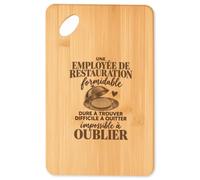 Planche à Découper Employée de Restauration Formidable | Plateau Apéro Bambou Gravé 30 × 20 cm | Cuisine Barbecue Apéritif | Idée Cadeau Crémaillère Noël