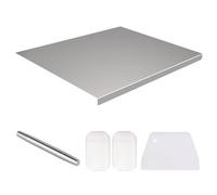 Planche À Découper En Acier Inoxydable, 304 Planche À Pétrir Inox, Plaque Inox Cuisine, Planche À Découper En Titane Avec Bord D'arrêt Pour La Pâtisserie, Le Pétrissage,60x60cm/23.6"Lx23.6"W