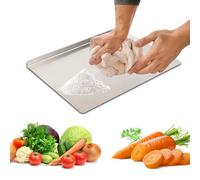 Planche à découper en acier inoxydable 316 - 30 x 40 cm - Plan de travail antidérapant avec bord d'arrêt - Plan de travail pour pétrir, couper et cuire au four