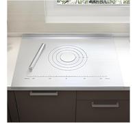 Planche à Découper en Acier Inoxydable 316 avec Mesures Et Bord Plié Conception Planche à Découper en Acier De Qualité Alimentaire Antiadhésive pour Pâtisseri, 50x38cm/19.7" Lx15 W