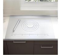 Planche à Découper en Acier Inoxydable 316 avec Mesures Et Bord Plié Conception Planche à Découper en Acier De Qualité Alimentaire Antiadhésive pour Pâtisseri, 100x68cm/39.4" Lx27 W