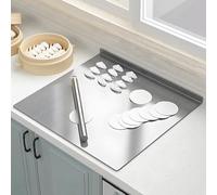 Planche à découper en acier inoxydable 316 de qualité supérieure avec rebord - Planche à découper durable et tapis de pétrissage - Protection de comptoir (89,9 x 57,9 cm) pour la préparation des