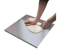 Planche à découper en acier inoxydable - 40 cm - Double face - Aide à la coupe antidérapante - 3 mots - résistante - 900 g - Pour viande, légumes, pâte, facile à