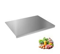 Planche à découper en acier inoxydable avec rebord de comptoir, planche à découper pour cuisine 40 x 30 cm, idéale pour pétrir la pâte, la viande, les légumes, le pain, 1 pièce