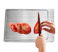 Planche à découper en acier inoxydable - de préparation de cuisine durable - Disque de hachage haute performance - Planche à découper en métal résistant à la rouille - Station de travail