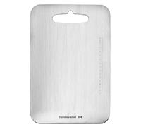 Planche à découper en acier inoxydable double face, planche à découper de cuisine 304 pour la viande et les légumes, grande de préparation des aliments avec un design facil (S)