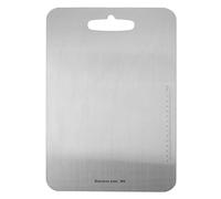 Planche à découper en acier inoxydable double face, planche à découper de cuisine 304 pour la viande et les légumes, grande de préparation des aliments avec un design facil (Moyen :