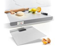 Planche à découper en acier inoxydable, plan de travail de cuisine, plan de travail résistant et hygiénique extracteur 2 mm, plan de pétrissage pour cuisine pour bar pour restaurant (50 x 80 cm)