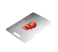 Planche à découper en acier inoxydable, planche à découper double face, tapis de découpe double face en métal pour la cuisson des légumes et du